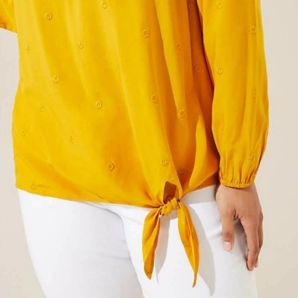 LOFT Plus Embroidered Dot Pullover Top - Picture 8 of 9